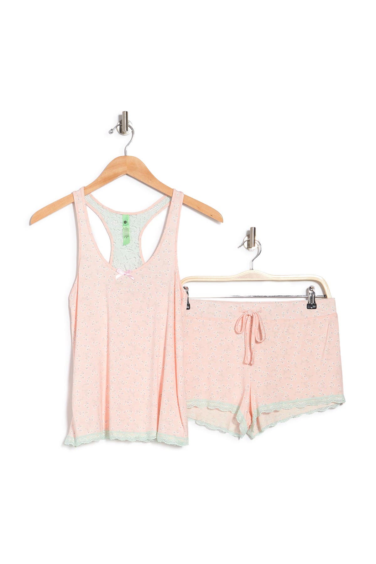 Honeydew Intimates Lace Racerback Tank & Shorts 2-piece Pajama Set In Babypeachfl