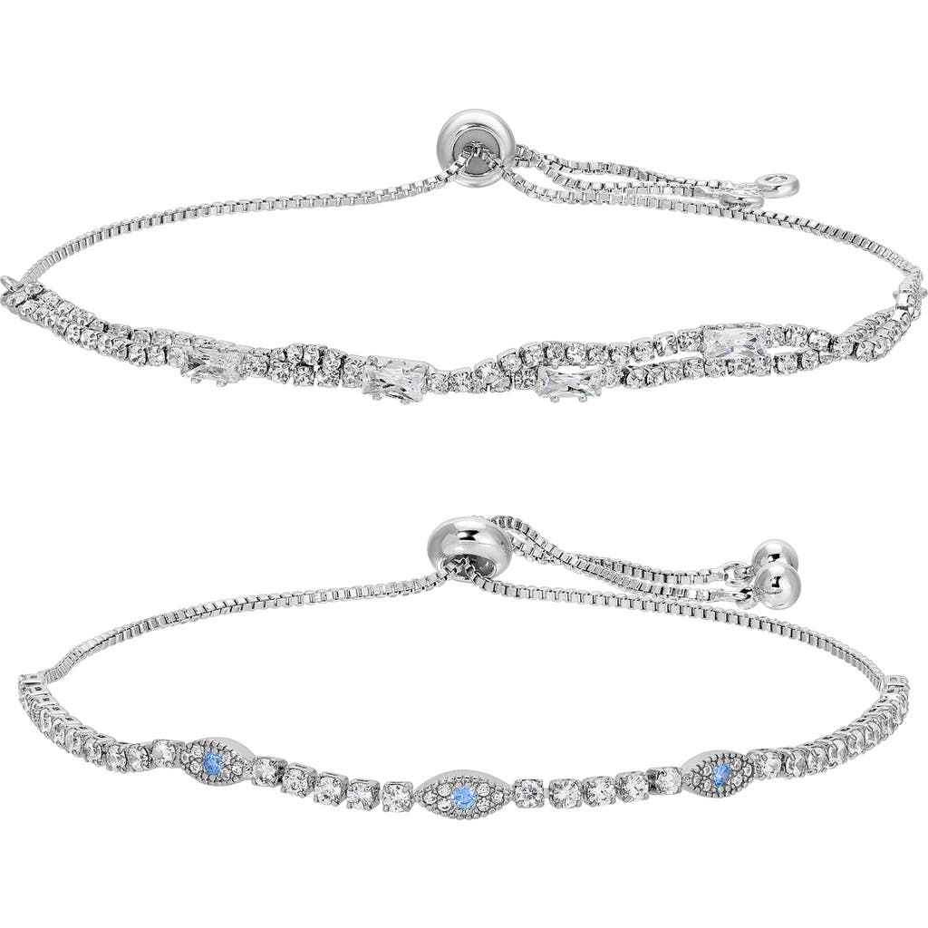 Eye Candy Los Angeles Set Of 2 Madrid Cubic Zirconia Bracelets In Gold
