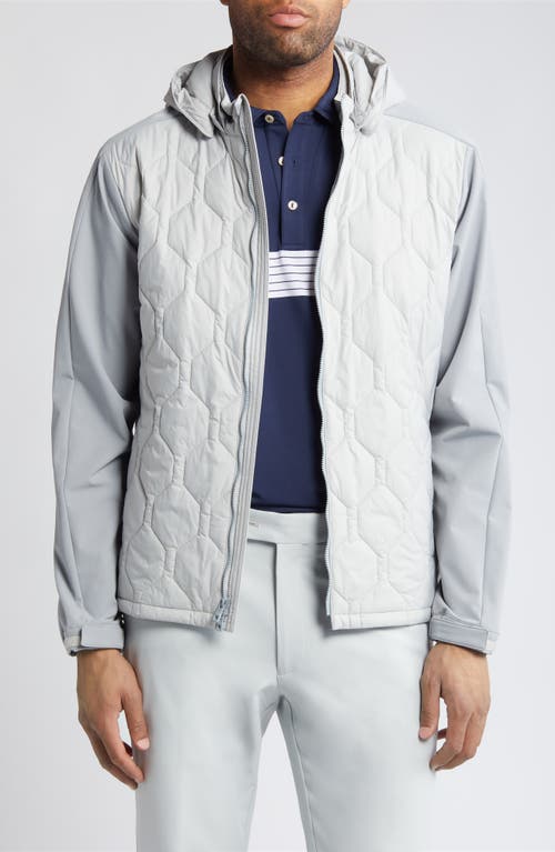 Peter Millar Rush Water Resistant Mixed Media Jacket with Removable Hood at Nordstrom,