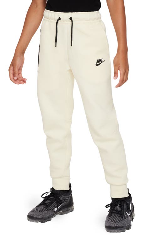 Shop Nike Kids' Tech Fleece Joggers In Coconut Milk/black/black