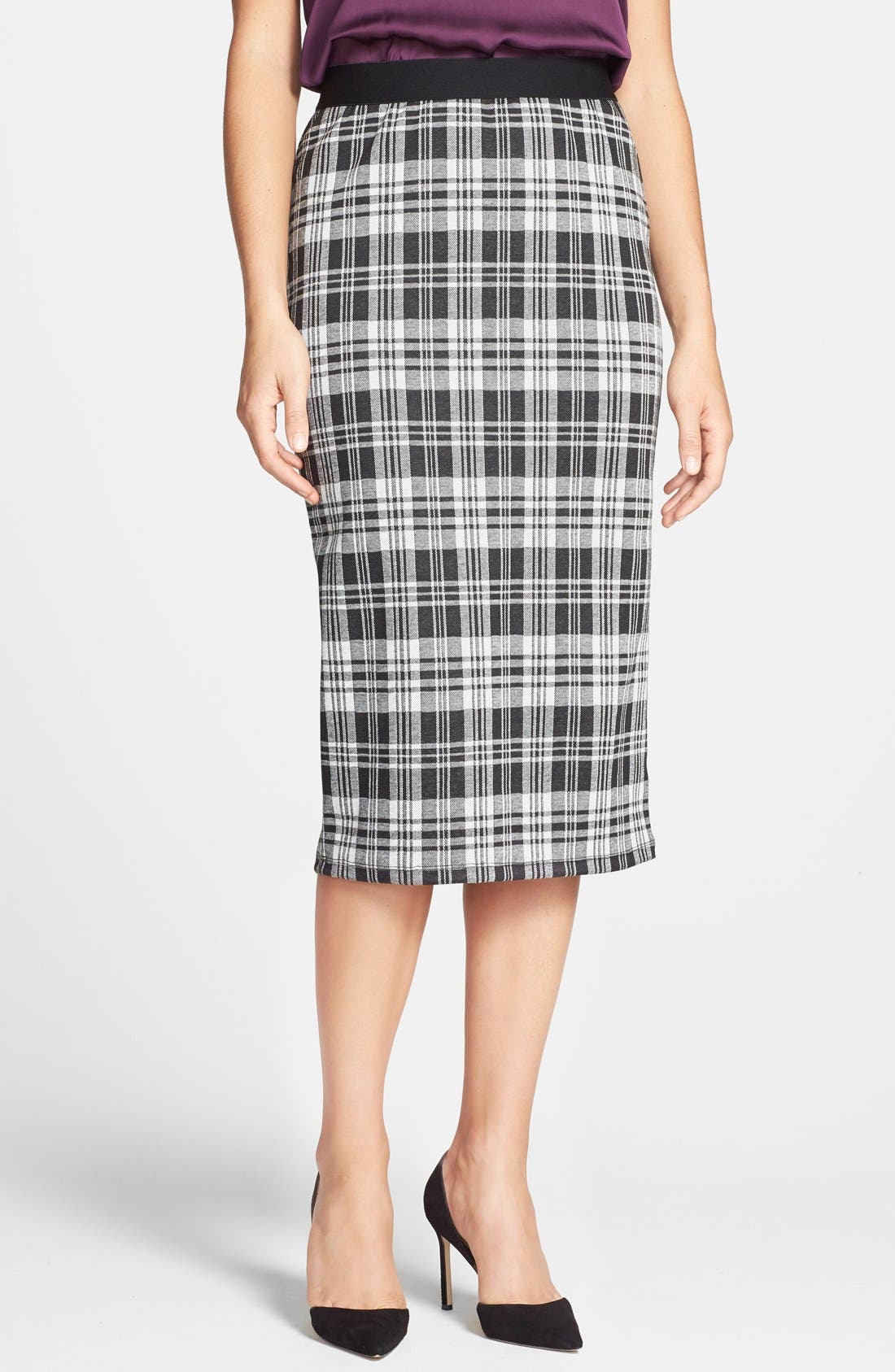 Bobeau Plaid Midi Skirt Nordstrom
