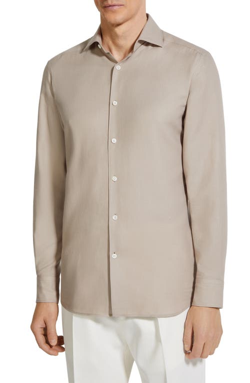 ZEGNA Cashco Cotton & Cashmere Button-Up Shirt in Piedicavallo 