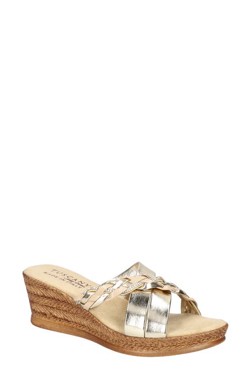 TUSCANY by Easy Street Gessica Wedge Sandal in Champagne