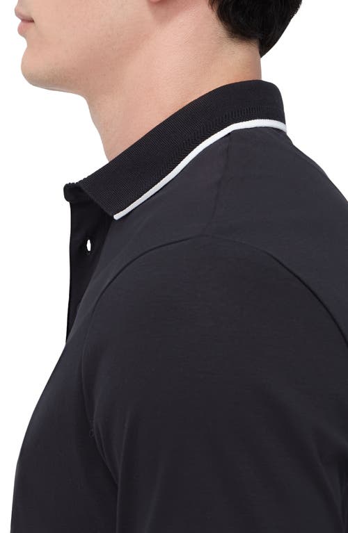 Shop Bugatchi Tipped Contrast Collar Polo In Black