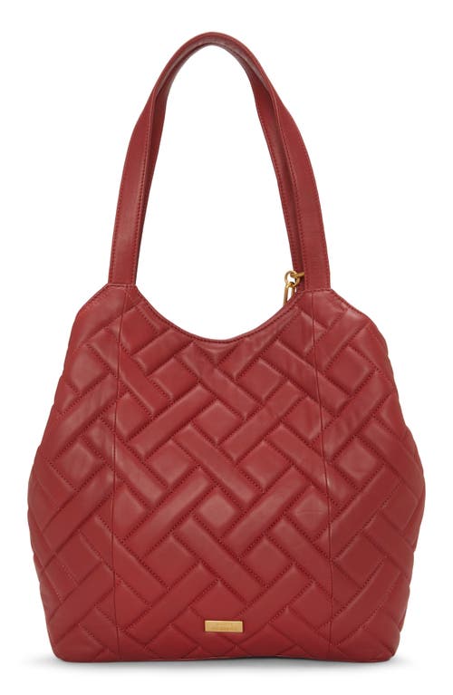 Vince Camuto Kisho Quilted Leather Shoulder Bag In Red