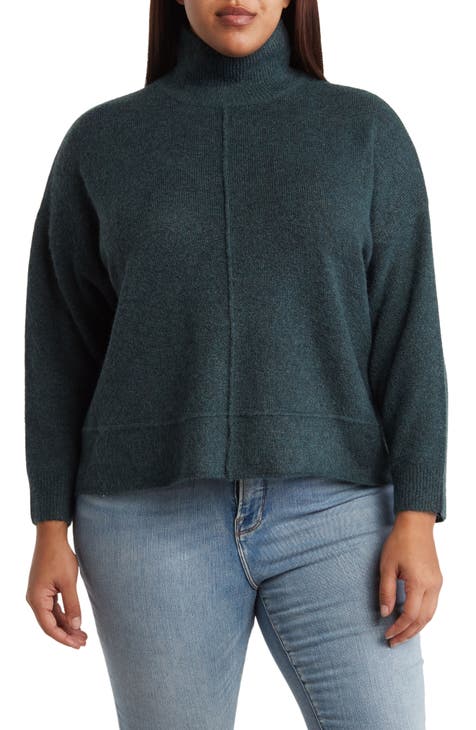 Seamed Mock Neck Sweater (Plus Size)