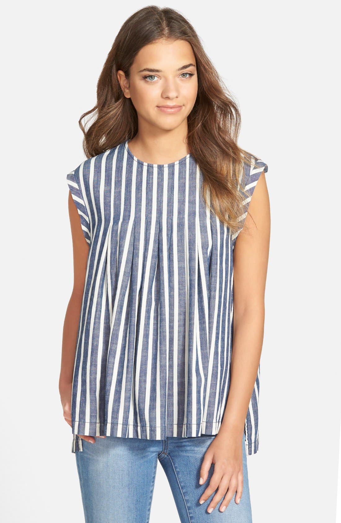 Madewell Inverted Pleat Cap Sleeve Top Nordstrom