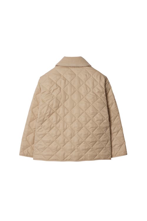 Shop Burberry Quilted Barn Jacket In Pale Stone
