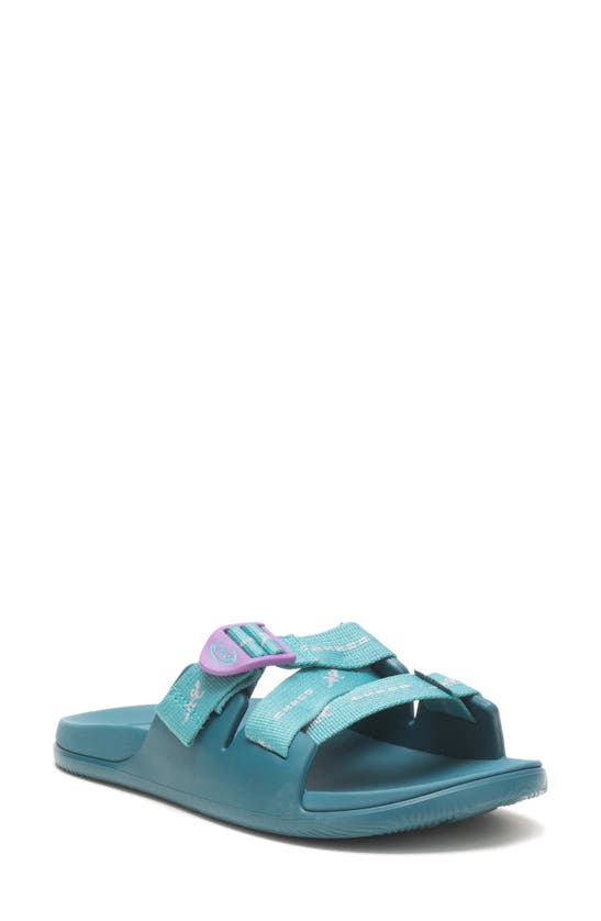 Chaco Chillos Slide Sandal In Gecko Ocean Blue ModeSens