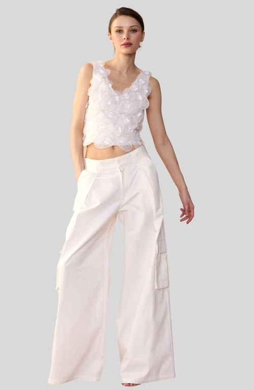 Shop Cynthia Rowley Marbella Cotton Cargo Pant In White