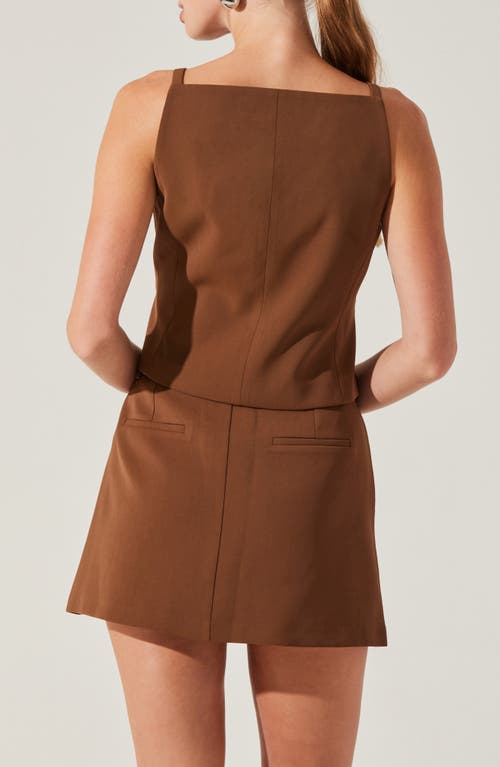 Shop Astr The Label Button-up Vest In Brown