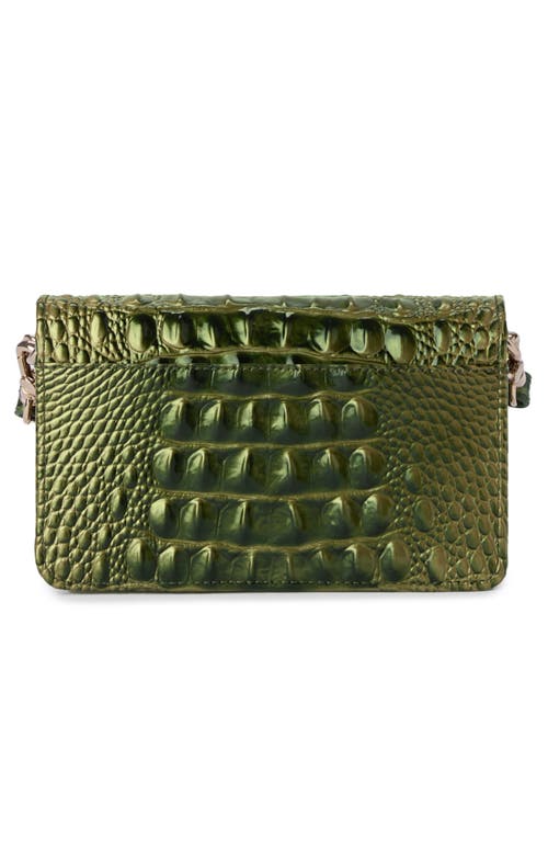 Shop Brahmin Minuette Croc Embossed Leather Crossbody Bag In Matcha Green