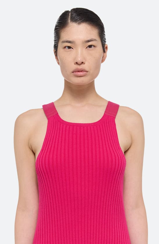 Shop Helmut Lang Rib Organic Cotton Tank In Fuschia