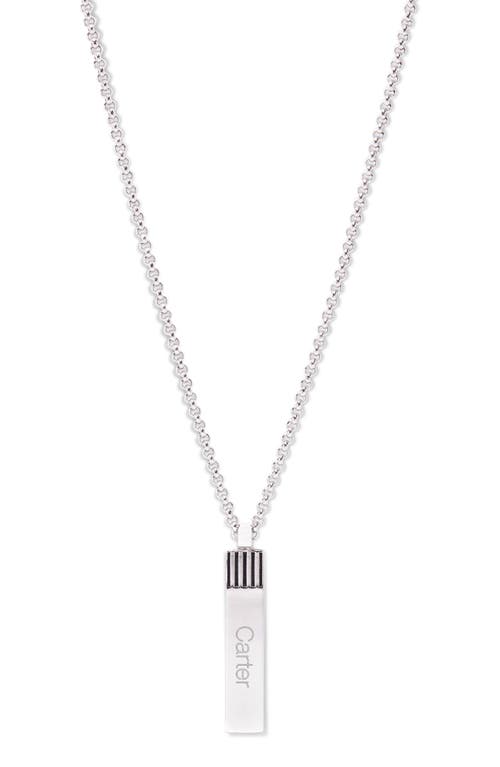 Brook and York Men's Personalized Name Bar Pendant Necklace in Silver