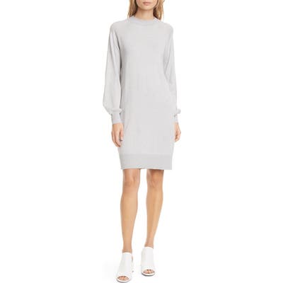 Club Monaco Madisson Long Sleeve Cotton & Wool Blend Sweater Dress, Grey