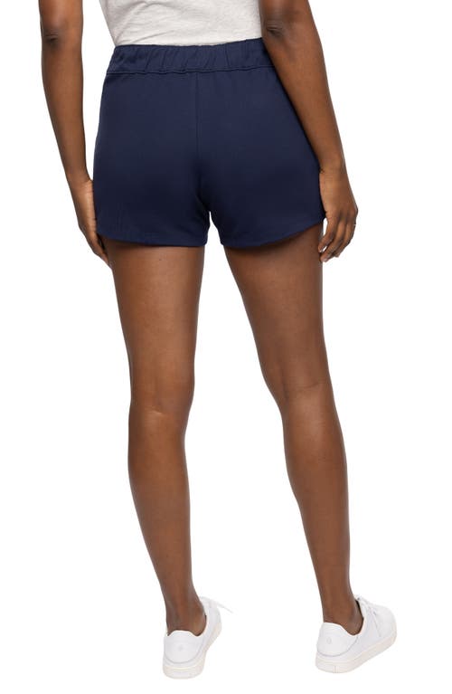 Shop Travismathew Friday Ponte Shorts In Navy