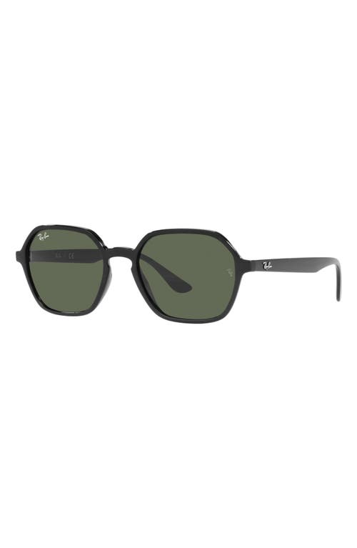 Shop Ray Ban Ray-ban 52mm Round Sunglasses In Black/dark Green