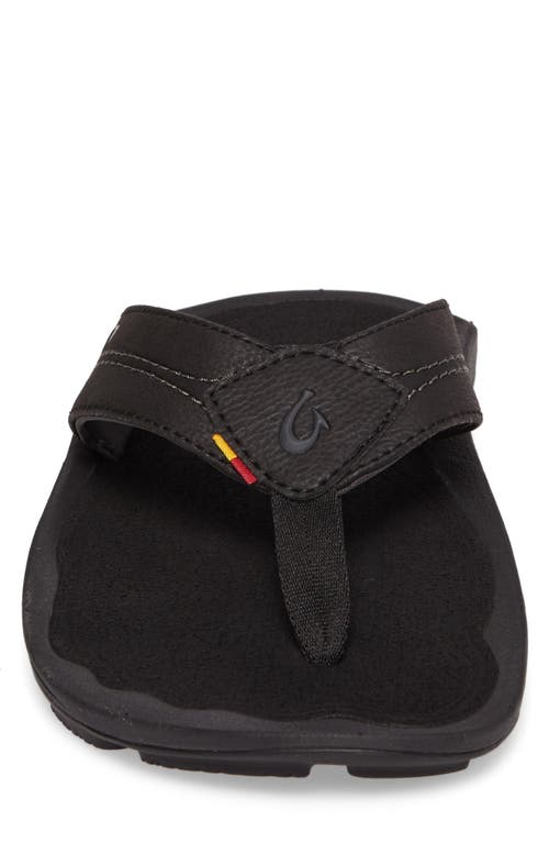 Olukai Kipi Flip Flop In Black/black