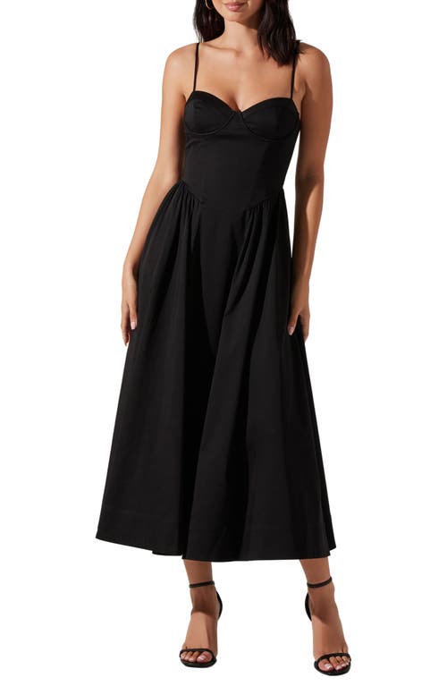 Astr The Label Bellamy A-line Dress In Black