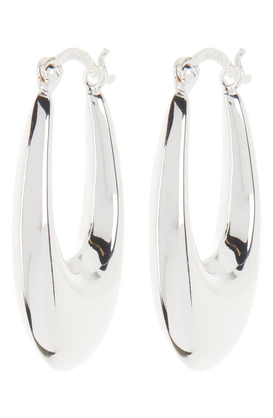 Argento Vivo Sterling Silver Puffy Oval Hoop Earrings In Metallic