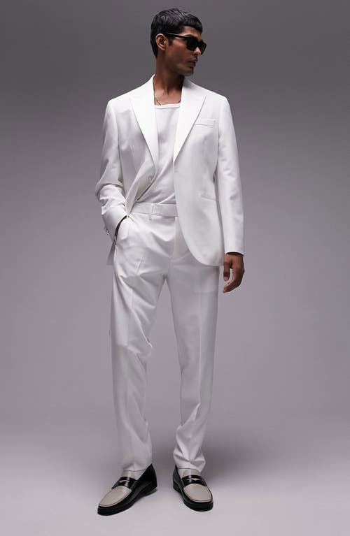 Shop Topman Slim Fit Tuxedo Jacket In White