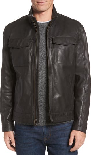 Cole Haan Washed Leather Trucker Jacket Nordstrom