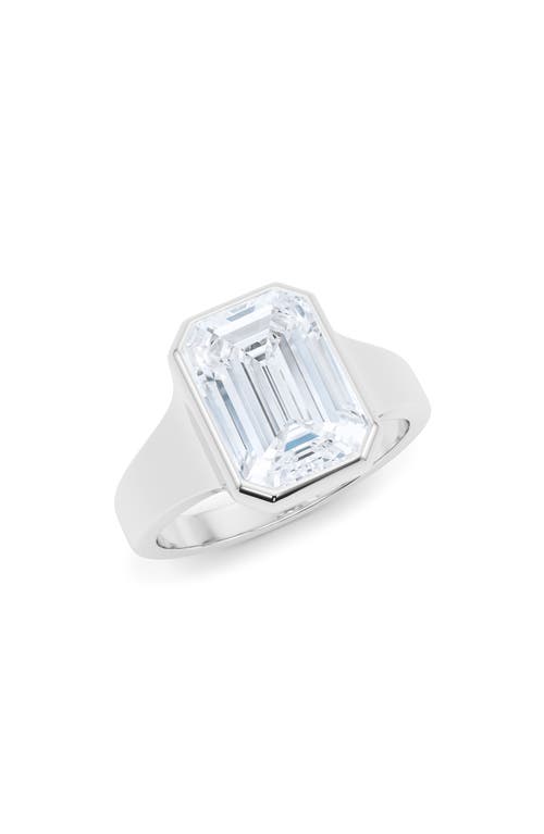Hautecarat Emerald Cut Cigar Lab Created Diamond Ring In 2.50ctw 18k White Gold