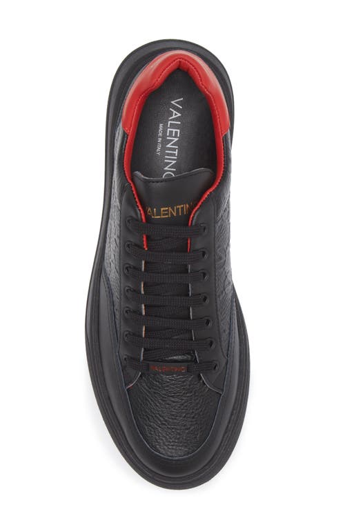 Valentino By Mario Valentino Tommy Low Top Sneaker In Black Amaranto