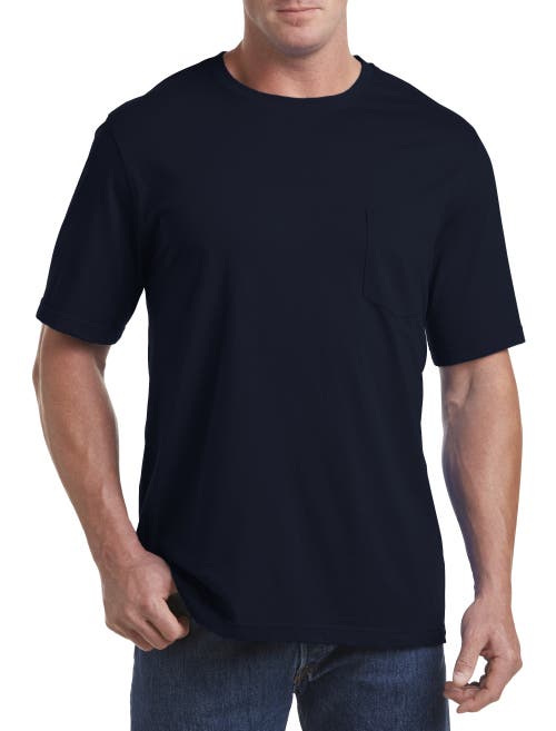 Shop Harbor Bay By Dxl Moisture-wicking Pocket T-shirt In Navy