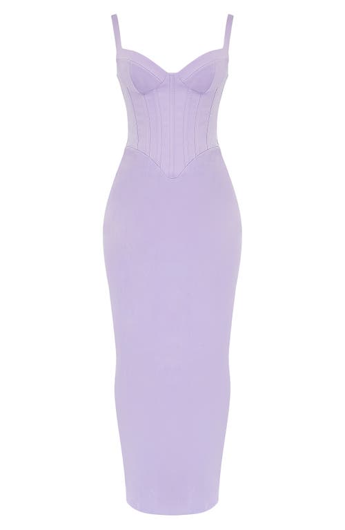 House Of Cb Breeze Corset Gown In Pastel Lilac