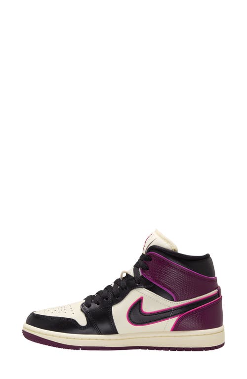 Shop Jordan Air  1 Mid Se Basketball Sneaker In Sail/black/pink