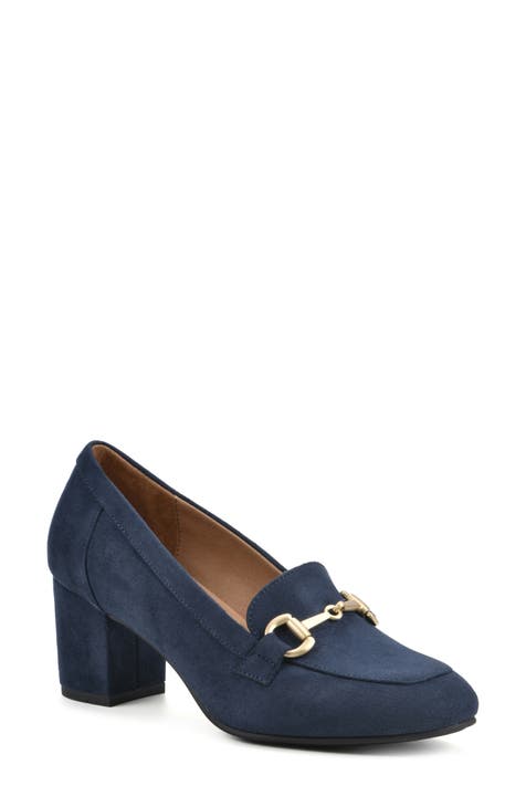 Adriana Navy Blue Loafers