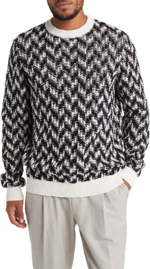 Louis Vuitton Wool Blend Crewneck WHITE/BLACK. Size 4L