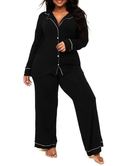 Shop Adore Me Matylda Pajama Shirt & Pant Set In Black