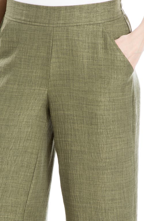 Max Studio Textured Wide Leg Pants In Green