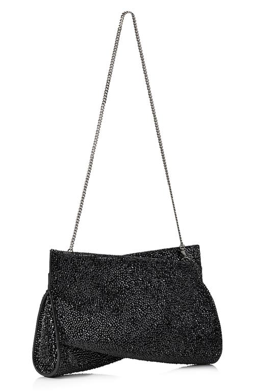 Christian Louboutin Loubitwist Crystal Embellished Leather Clutch in Black at Nordstrom