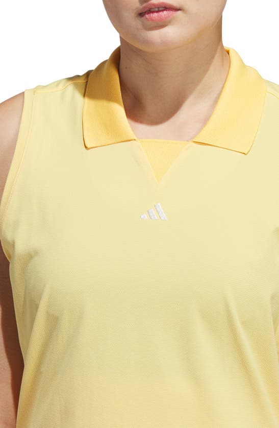 Shop Adidas Golf Ultimate365 Sleeveless Golf Polo In Semi Spark