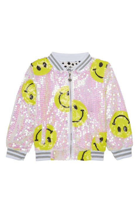 Bomber Jacket with Sequins - Black/multicolored - Kids