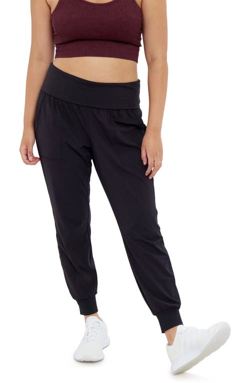 ® Ingrid & Isabel Fold Down Active Maternity Joggers in Black
