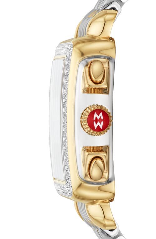 Shop Michele Deco Diamond Bracelet Watch, 35mm In Two Tone