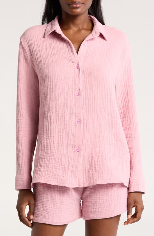 Shop Nordstrom Double Gauze Shirt & Shorts Cover-up Set In Pink Zephyr