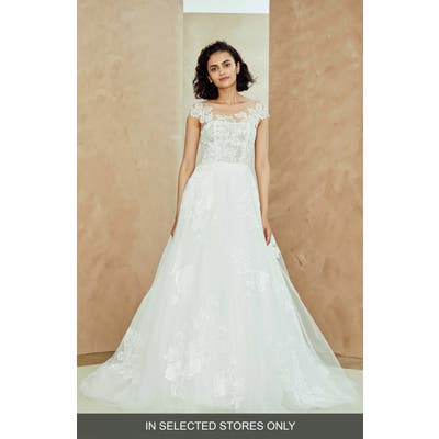 Nouvelle Amsale Miranda Embellished Tulle Ballgown, Size IN STORE ONLY - White