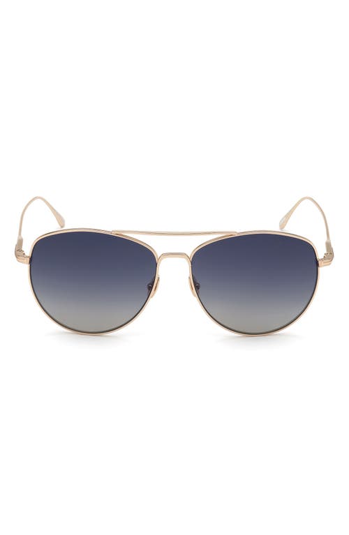 TOM FORD Milla 59mm Gradient Aviator Sunglasses in Gold Blue at Nordstrom