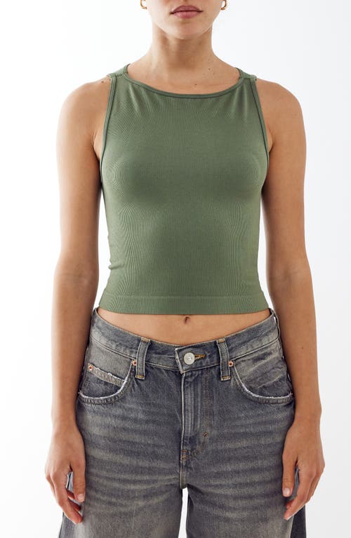 Shop Bdg Urban Outfitters Rib Crop Tank In Green