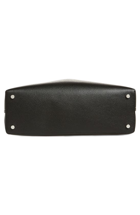 Shop Totême Toteme T-lock Curved Leather Shoulder Bag In Black