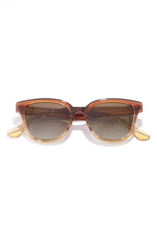 Sunski Miho 49mm Polarized Small Rectangular Sunglasses In Sunset Sepia