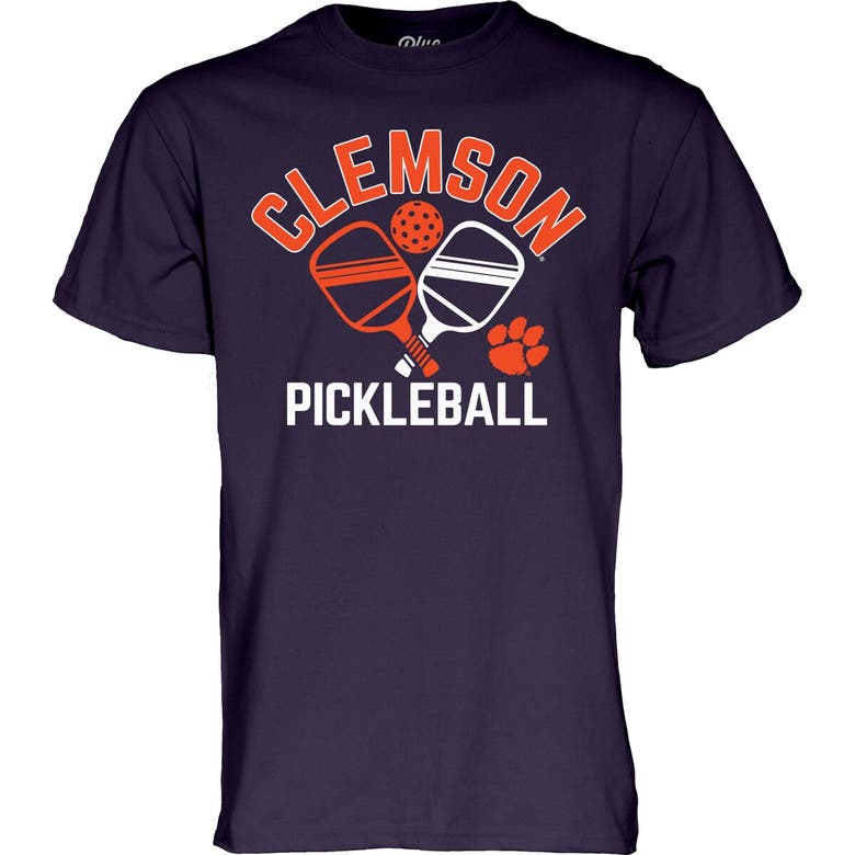 Shop Blue 84 Purple Clemson Tigers Pickleball Crossed Paddles T-shirt