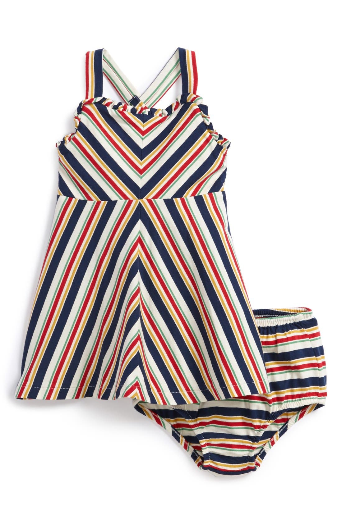 Ralph Lauren Stripe Cotton Jersey Dress & Bloomers (Baby Girls) Nordstrom