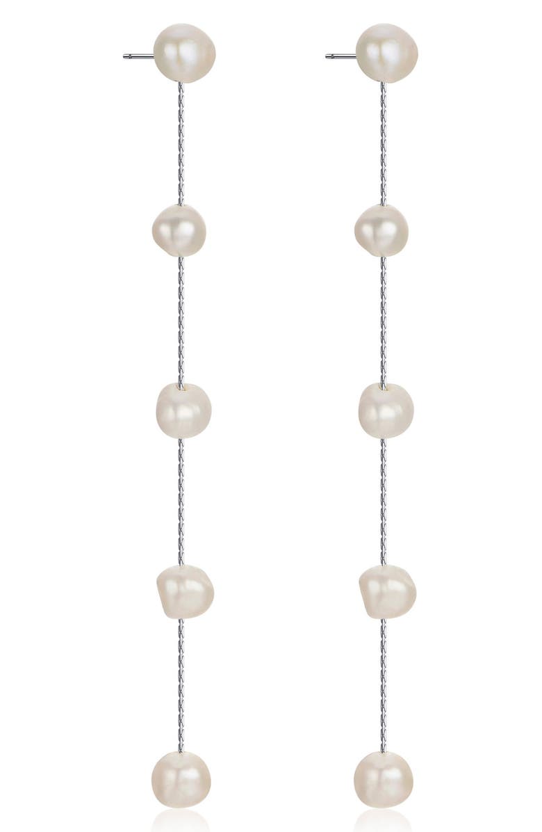 Ettika Dripping Freshwater Pearl Linear Drop Earrings | Nordstrom