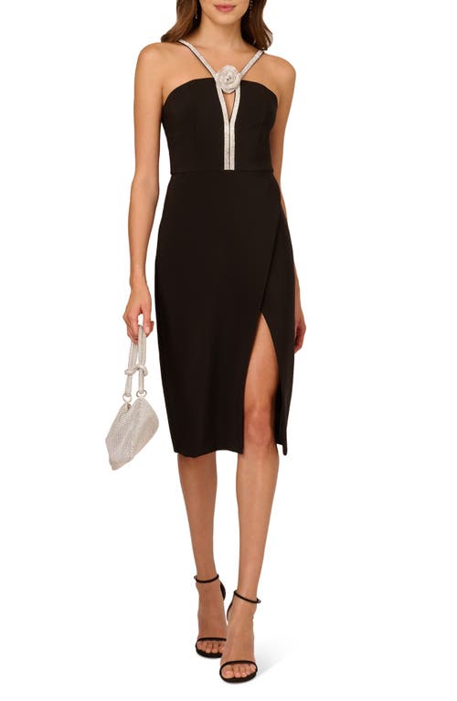 Liv Foster Stretch Twill Midi Dress In Black